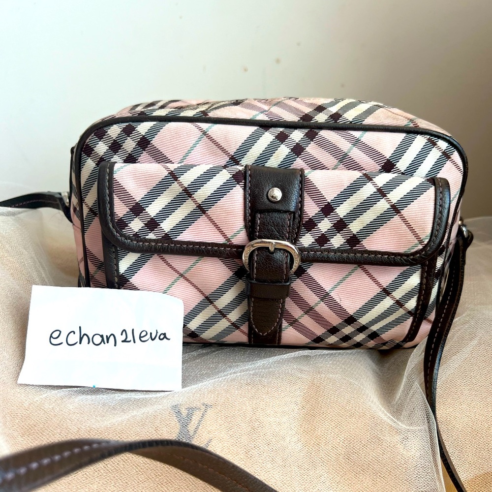 【☆JAPAN☆】Auth Burberry Blue Label Nova Check Crossbody Bag Pink Check